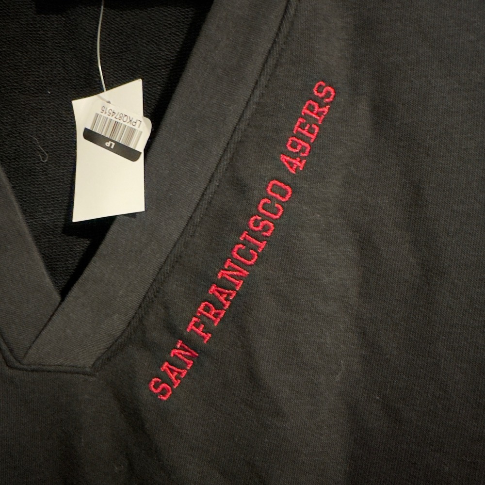 Champion San Francisco 49ers Mens Black V-Neck Pullover Sweatshirt Large New - Picture 3 of 10
